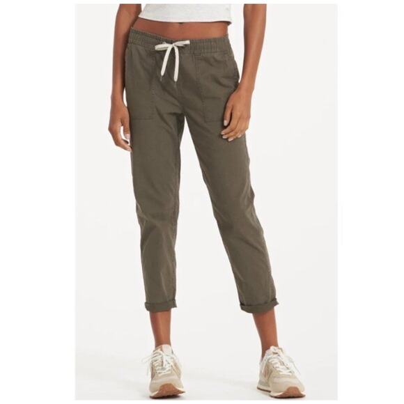Vuori Pants Womens XS Olive Ripstop Drawstring Organic Cotton Hiking Outdoors B6 - Picture 1 of 8